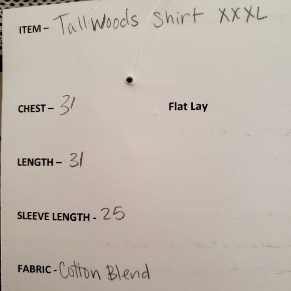 Tallwoods Long Sleeve Vented Shirt Men's Size XXL Gray - Picture 7 of 7